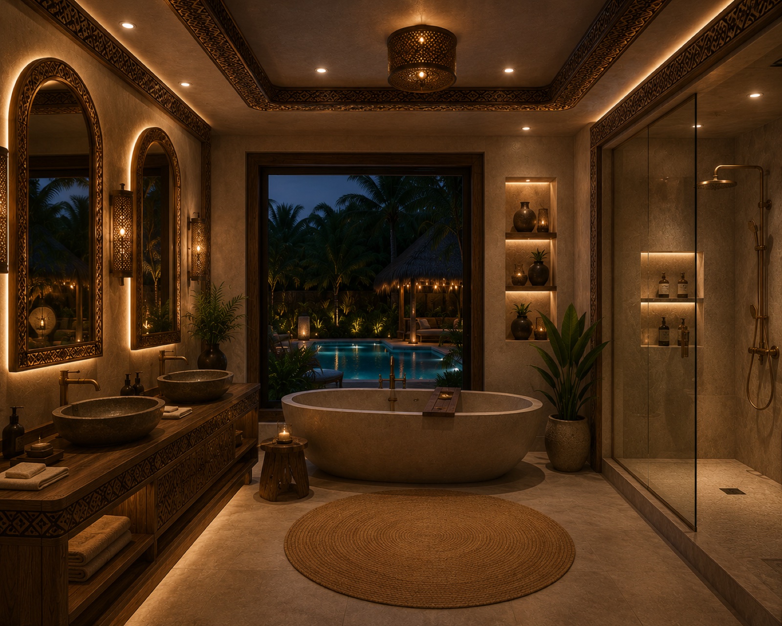 Bathroom — after dark